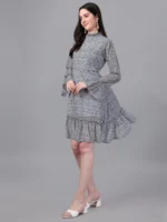 DRESSES FOR WOMEN WESTERN WEAR NAVY BLUE DRESS - Image 4